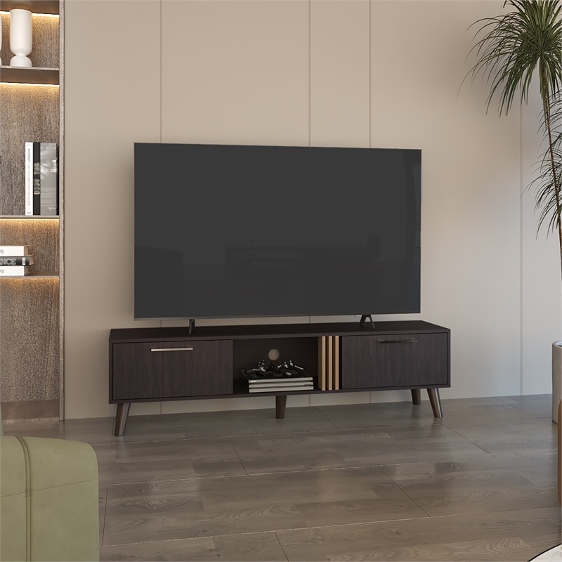 Vance 63 Wide Tv Stand Engineered Wood Black