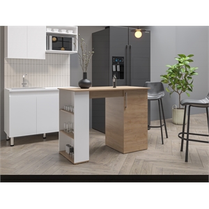 Allen 47&quot Wide Kitchen Island Engineered Wood Multi-Color