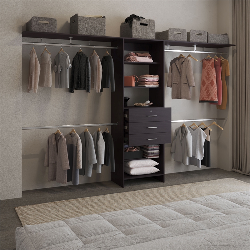 Plego 3 Closet Engineered Wood Black