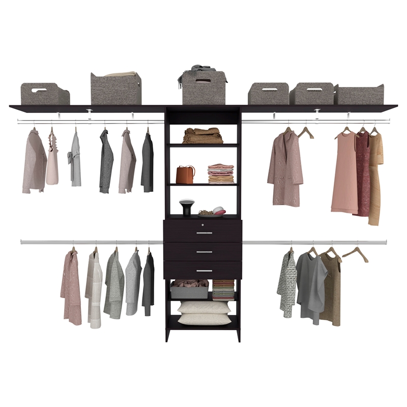 Plego 3 Closet Engineered Wood Black