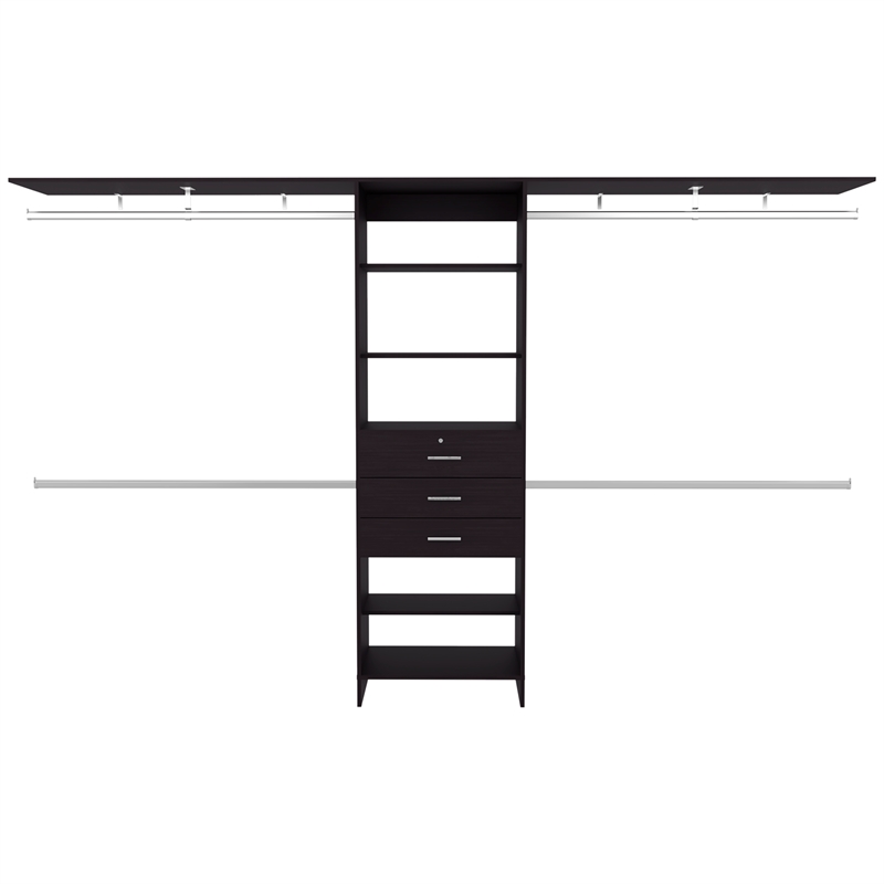 Plego 3 Closet Engineered Wood Black