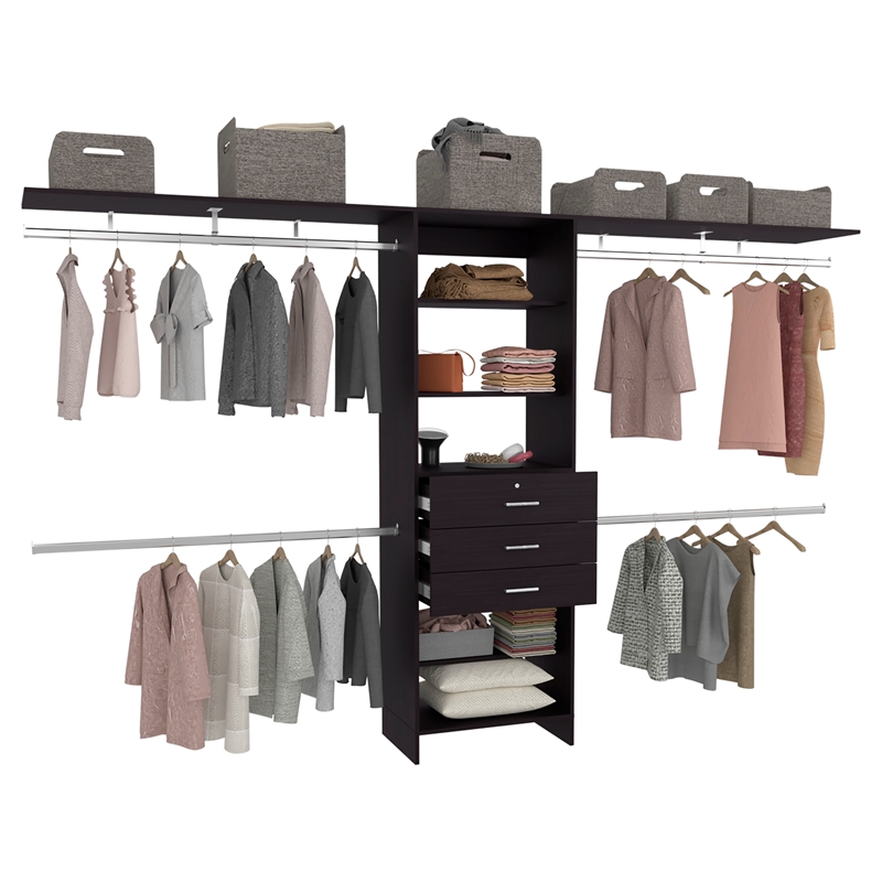 Plego 3 Closet Engineered Wood Black