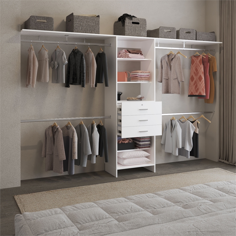 Plego 3 Closet Engineered Wood White