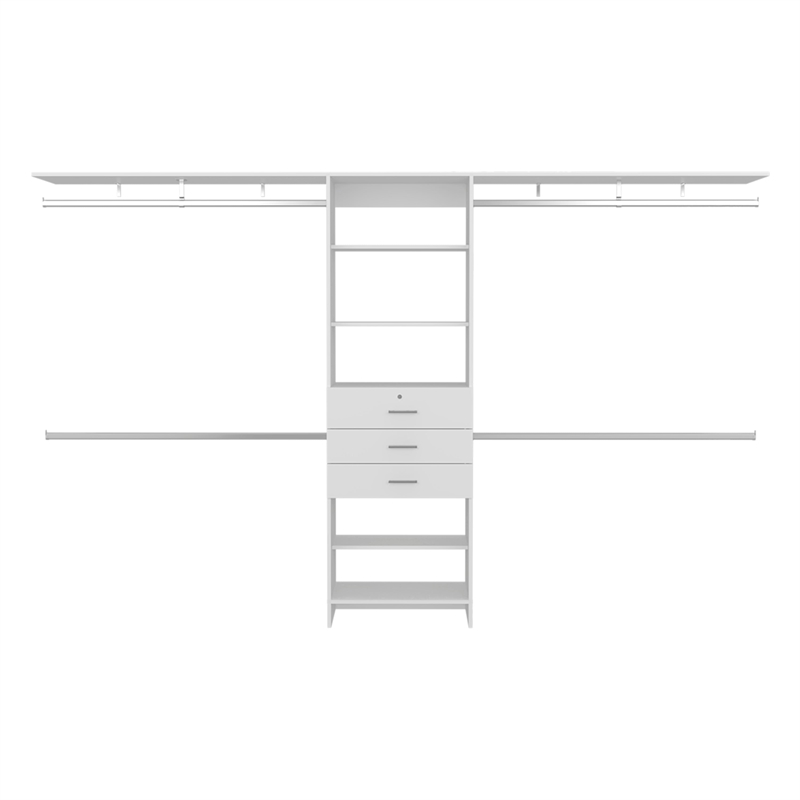 Plego 3 Closet Engineered Wood White