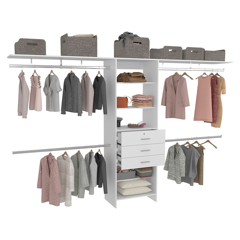Plego 3 Closet Engineered Wood White