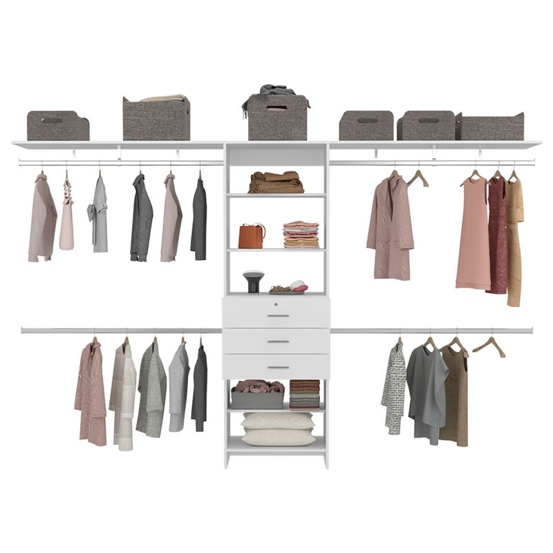 Plego 3 Closet Engineered Wood White