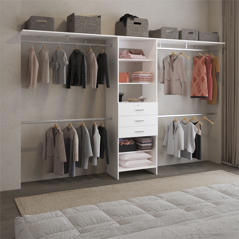 Plego 3 Closet Engineered Wood White