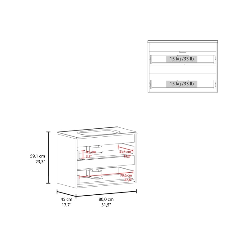 Bathroom Cabinet Opalo  Engineered Wood White