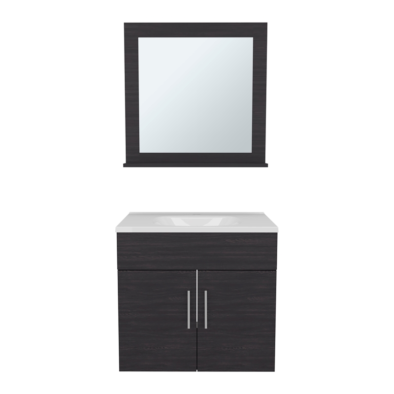 Blake Bathroom Cabinet with Mirror Cabinet Engineered Wood Black