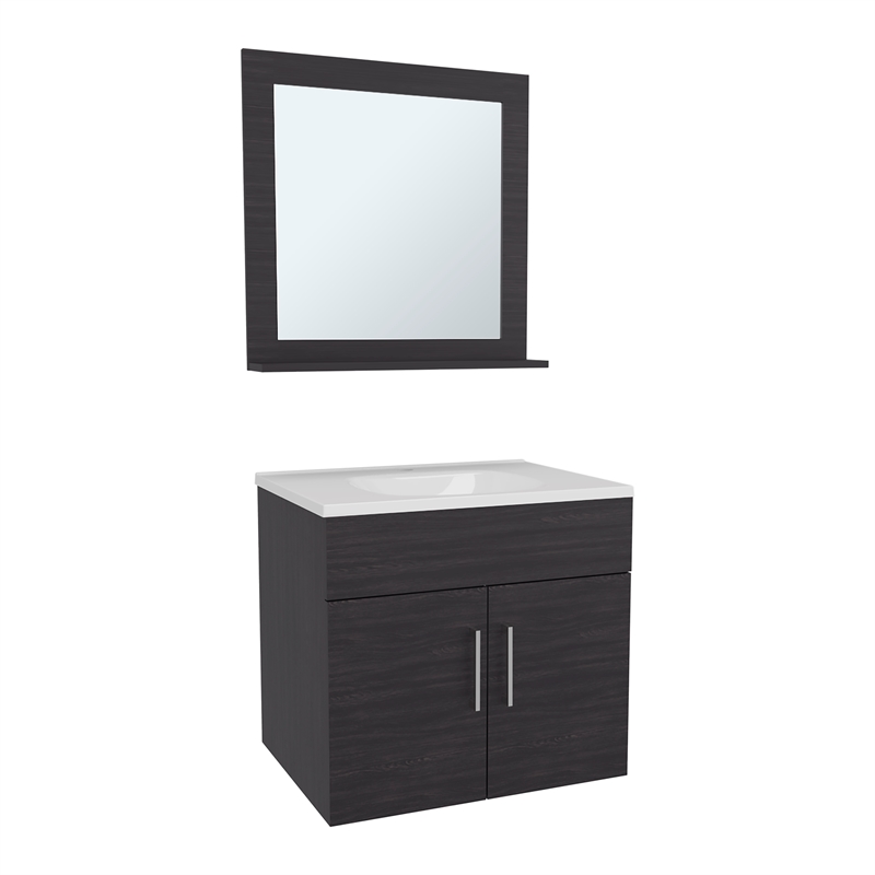 Blake Bathroom Cabinet with Mirror Cabinet Engineered Wood Black