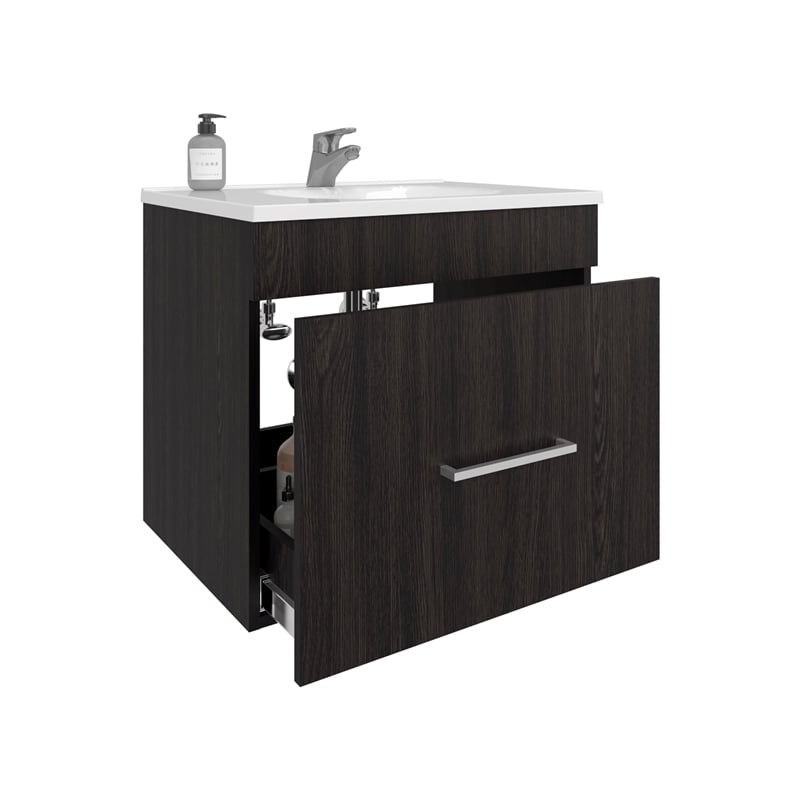One door Batroom Vanity Hatta Engineered Wood Black