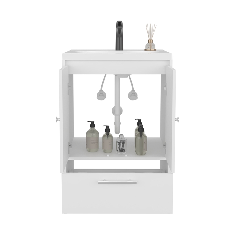 Bathroom Vanity with Two Doors Madison Engineered Wood White