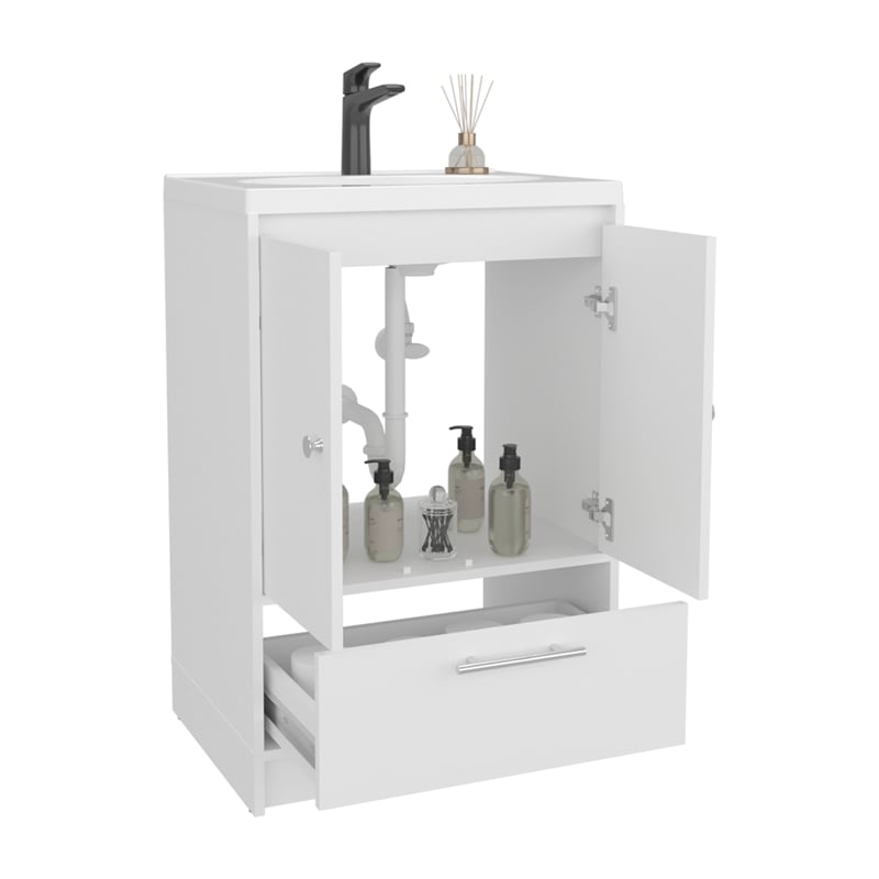 Bathroom Vanity with Two Doors Madison Engineered Wood White