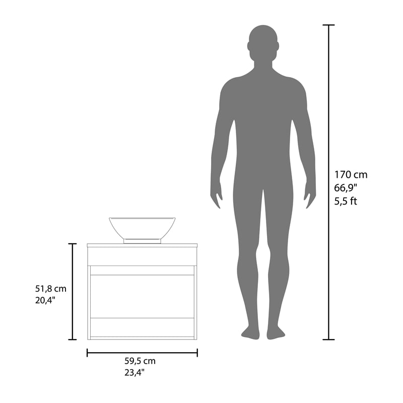 Vessel Sink Vanity Manchester  Engineered Wood White
