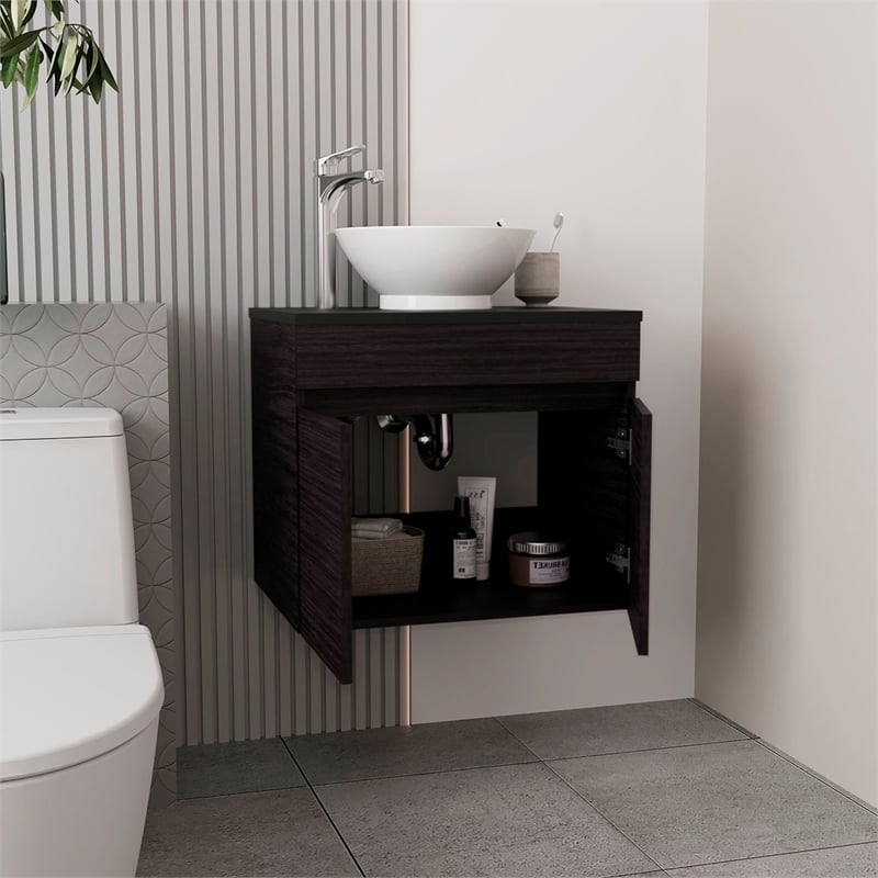Vessel Sink Vanity Manchester  Engineered Wood Black