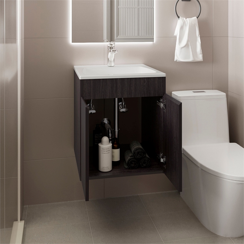 Bathroom Vanity 45 Meka Engineered Wood Black