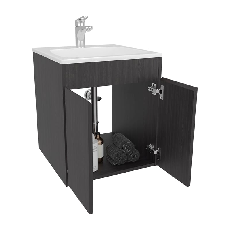 Bathroom Vanity 45 Meka Engineered Wood Black