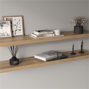 Ecco 47&quot Wide Floating Shelves Set of 2 Engineered Wood Macadamia