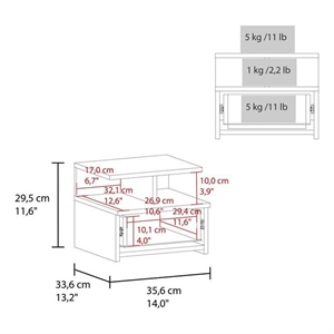Adele Floating Nightstand Engineered Wood Blue