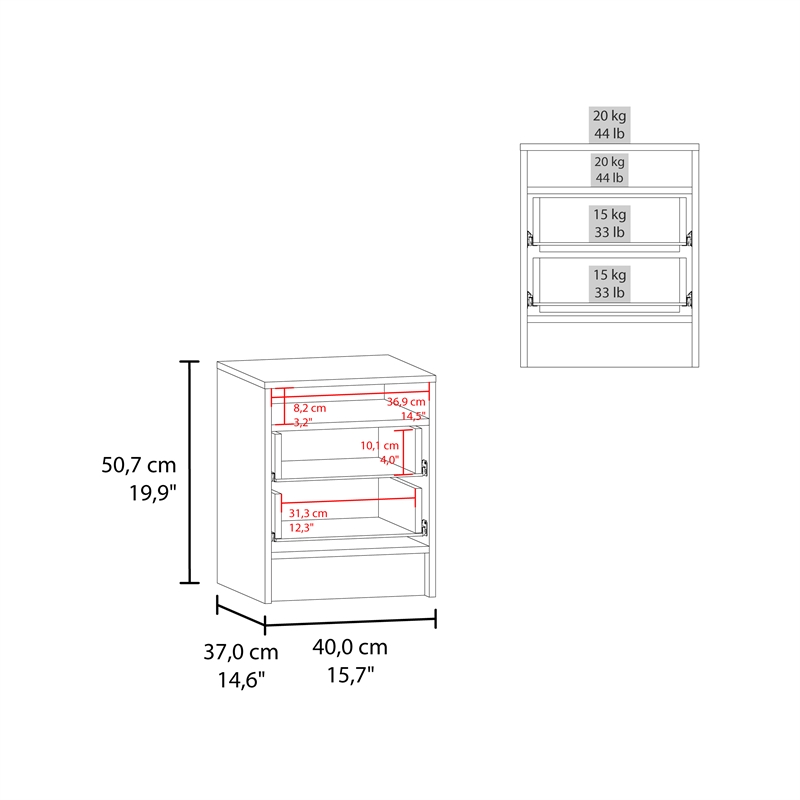 Eter Nightstand Engineered Wood Blue