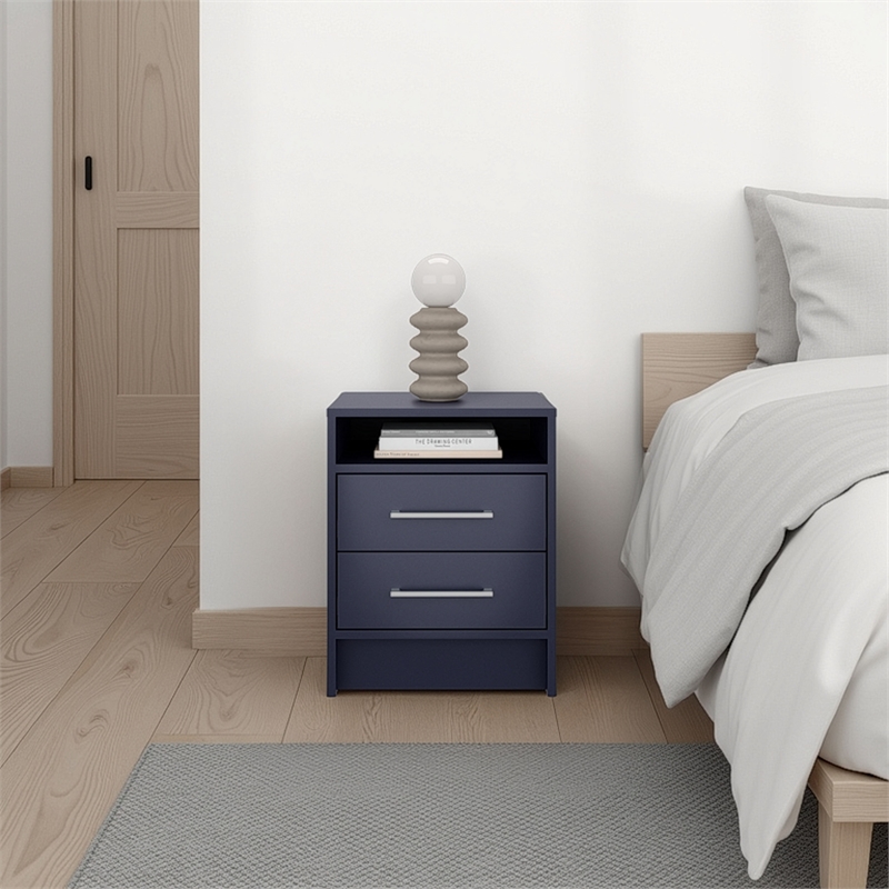 Eter Nightstand Engineered Wood Blue