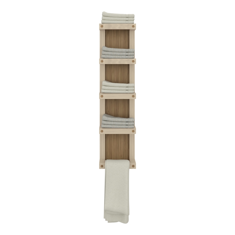 Arlington 5-Tier Wall Towel Rack   Engineered Wood Natural Oak
