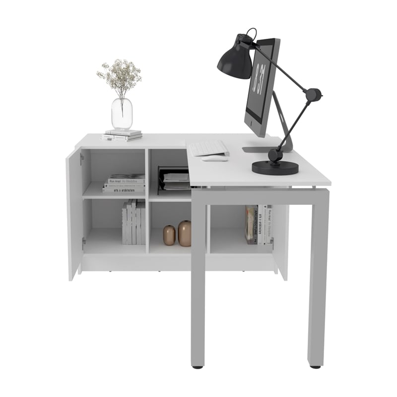Alfie Rotable Desk 72 Wide Engineered Wood White
