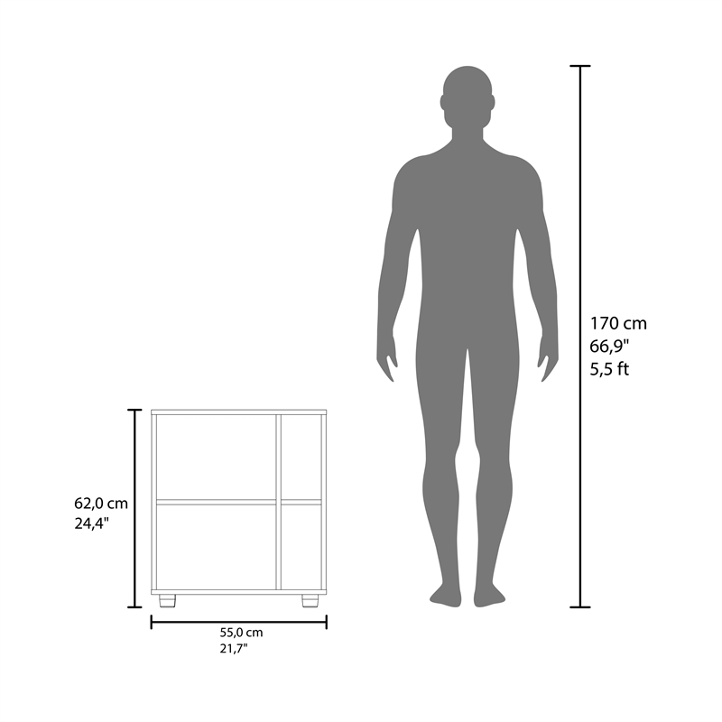 Pascuale Under Sink Cabinet Two Side Shelves Engineered Wood Multi-Color