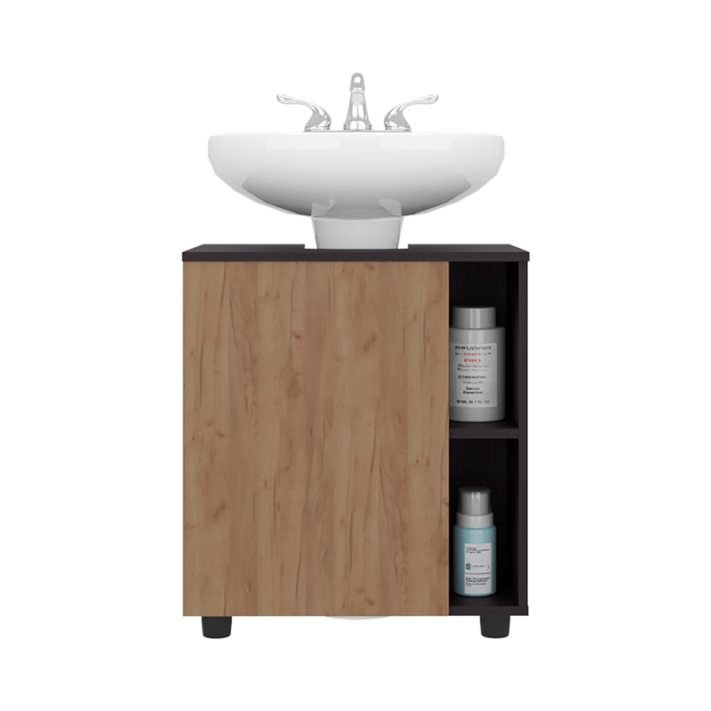 Pascuale Under Sink Cabinet Two Side Shelves Engineered Wood Multi-Color