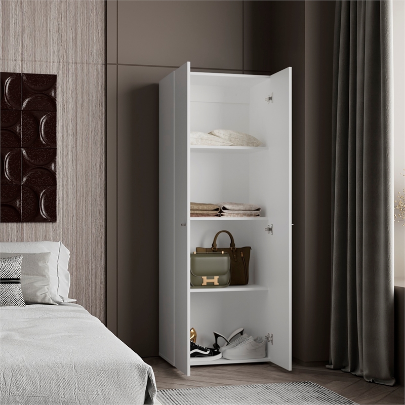 Home 2 Door Closet System  Engineered Wood White