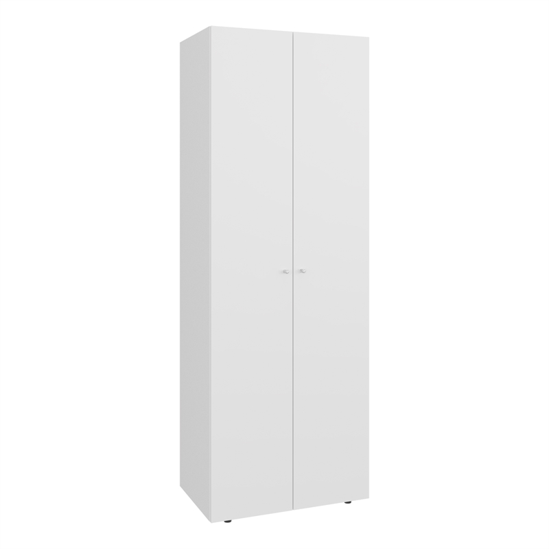 Home 2 Door Closet System Hanging Rod Engineered Wood White