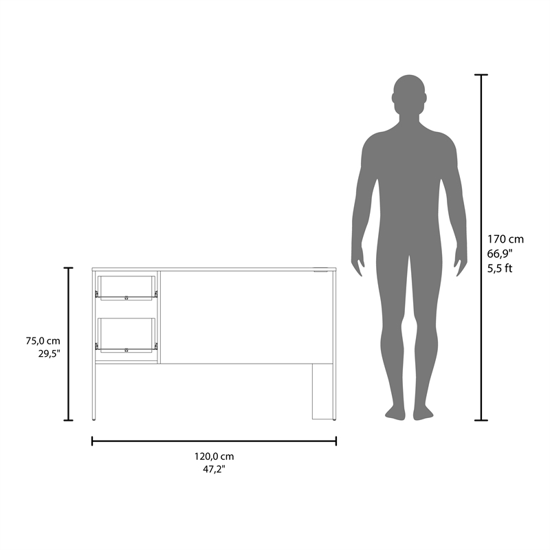 Mellier Office Desk Engineered Wood White
