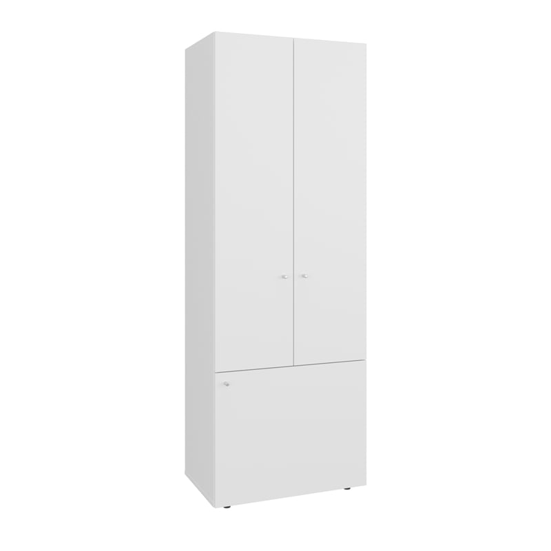 Home 3 Doors Closet System Engineered Wood White