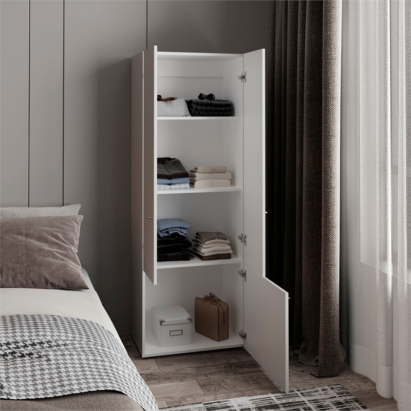 Home 3 Doors Closet System Engineered Wood White