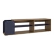 Solene TV Stand with Open Shelves Blue Engineered Wood