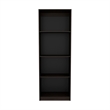 Tuhome Home Tall Elegant 4-Shelf Bookcase w/ Open Storage in Brown