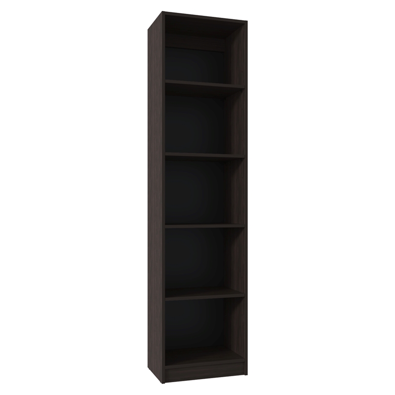 Tuhome Home Slim 5 Shelves Narrow Bookcase With Open Shelves in Brown