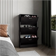 Tuhome Inola High 3-Tier Pull Down Shoe Rack in Black