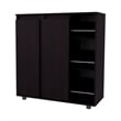 Tuhome Houck Shoe Rack with 3 Side Tiers in Black