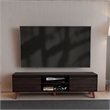 Tuhome Polaris TV Stand with Open Shelves Two Storage Shelves in Brown