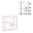 Tuhome Kamelot 180 Armoire With Double Doors Hanging Rod And Shelves in White