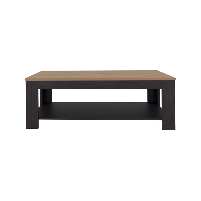 Tuhome Cecil Coffee Table with Open Storage Shelf in Multicolor
