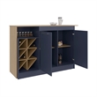 Tuhome Lugano Kitchen Island with Open Shelves in Multicolor
