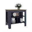 Tuhome Cala Kitchen Island Three Open Shelves in Multicolor
