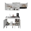 Tuhome Oceana Kitchen Top Cabinet with Stainless Steel Utility Sink Set in White