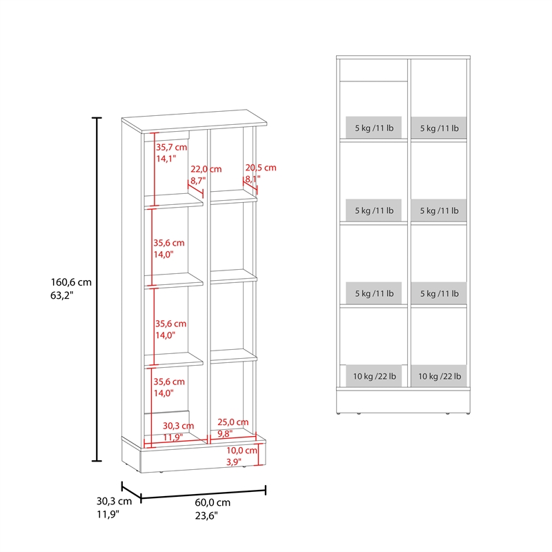 Ayora Multistorage Kitchen Pantry and Single Door Cabinet Engineered Wood White