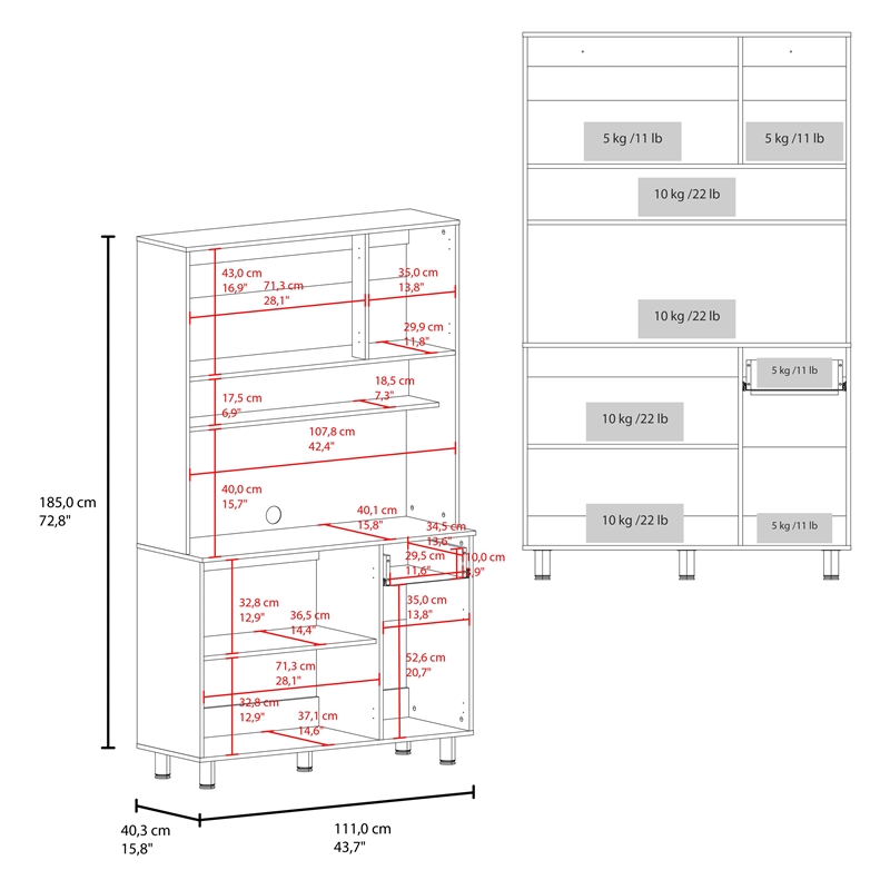 Wilson 6 Door Multi-Functional Kitchen Pantry Engineered Wood White