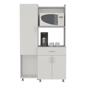 Pantress Complete Kitchen Pantry with Pet Station Shelf Engineered Wood White