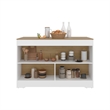 Cuenca Dining Counter Table with Storage Shelves Engineered Wood Multi-Color