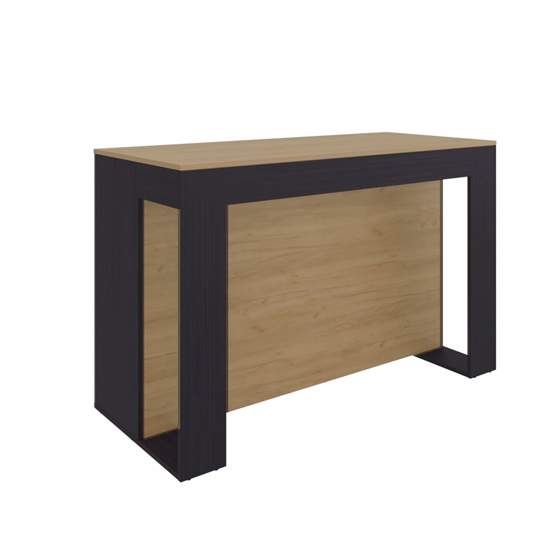 Cuenca Dining Counter Table with Storage Shelves Engineered Wood Multi-Color